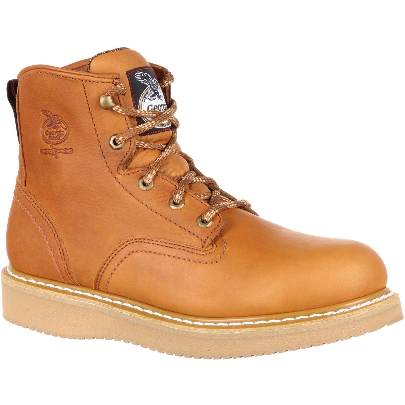 Georgia Boot - Men's Leather Work Boots with Wedge Sole - Style #G6152