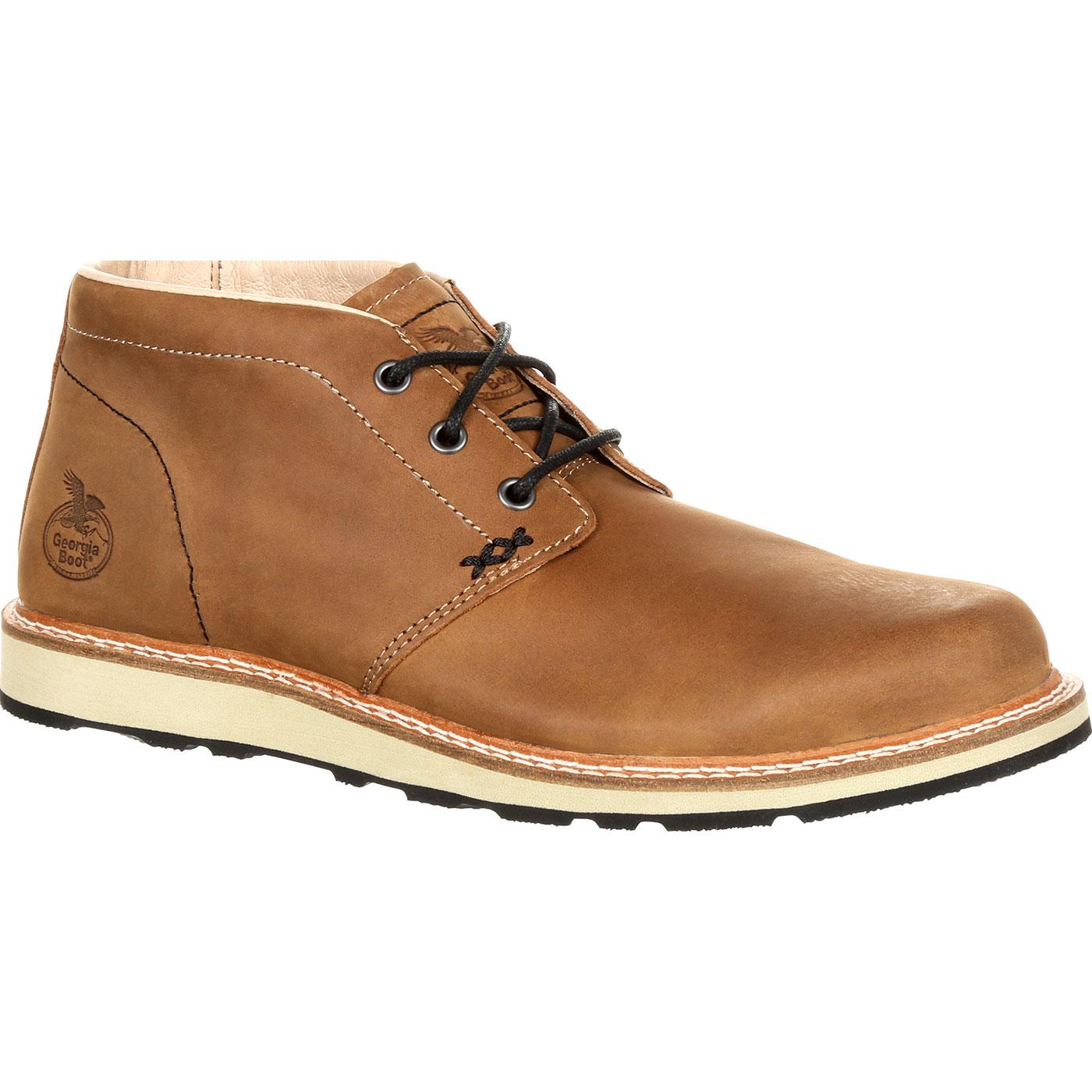 short flat brown leather boots