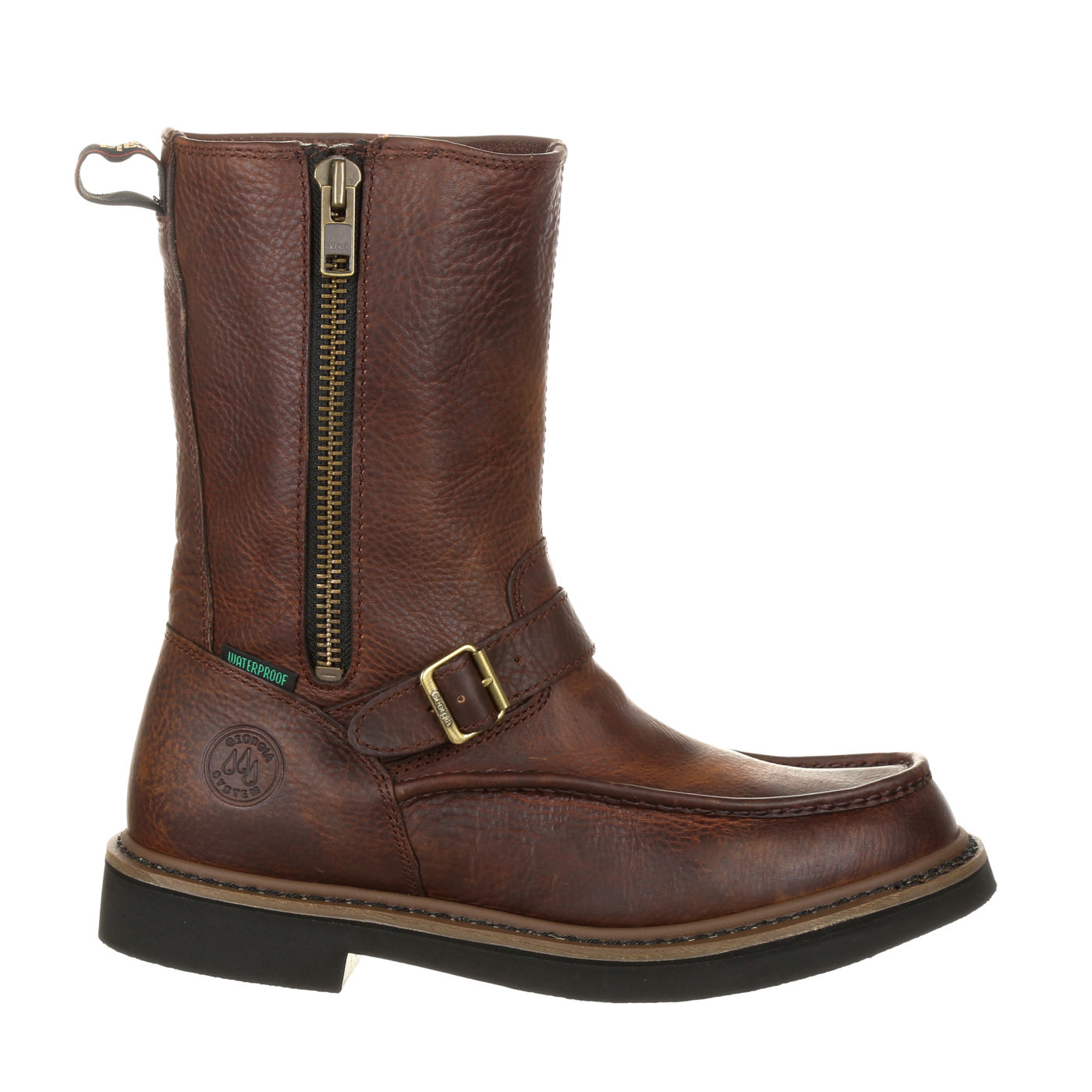 lace up work boots with side zipper