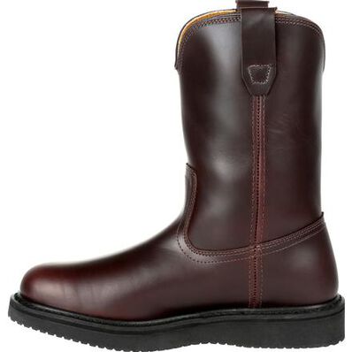 Georgia Boot Dark Brown Wedge Pull-On Work Boot, , large