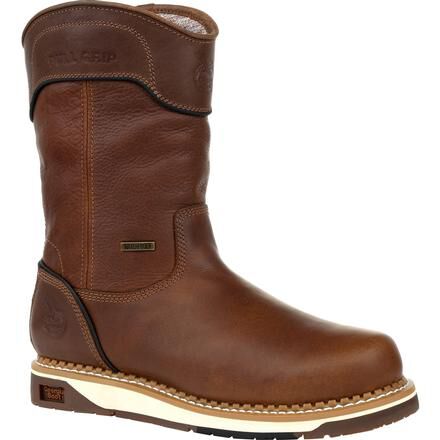 Wedge pull on work boots cheap