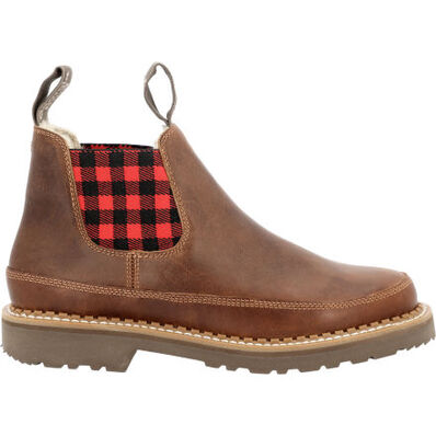 Georgia Boot Women's Red Plaid Chelsea Romeo Shoe, , large