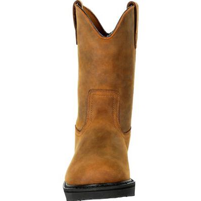 Georgia Boot Brown Wedge Pull-On Work Boot, , large