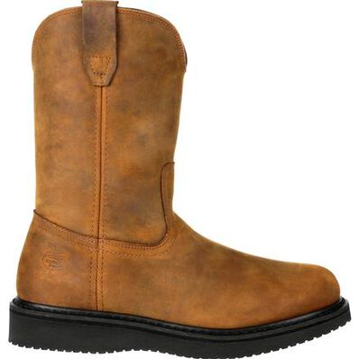 Georgia Boot Brown Wedge Pull-On Work Boot, , large