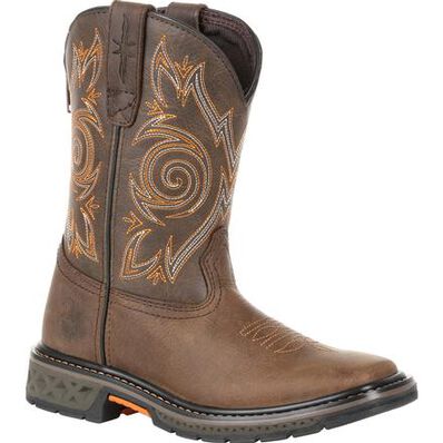 Georgia Boot Carbo-Tec LT Big Kids Brown Pull-On Boot, , large