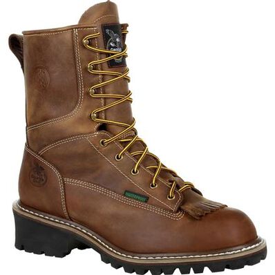 Georgia Boot Steel Toe Waterproof Logger Work Boot, , large
