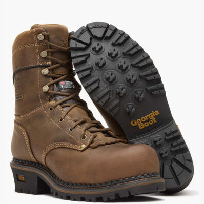 Georgia Boot AMP LT Logger Composite Toe Insulated Waterproof Work Boot, , large
