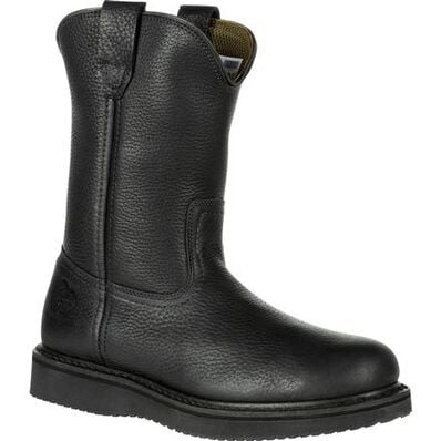 Georgia Boot Black Wedge Pull-On Work Boot, , large