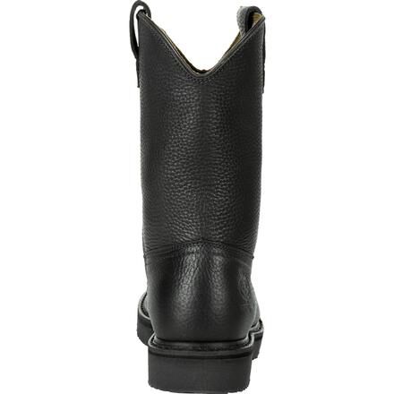 GB00363 Georgia Boot Black Wedge Pull On Work Boot