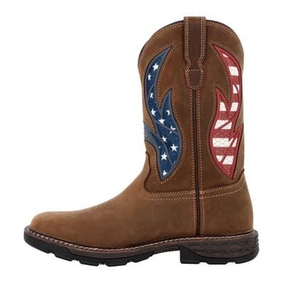 Georgia Boot Carbo-Tec FLX 11" Patriotic Alloy Toe Pull-On Work Boot, , large