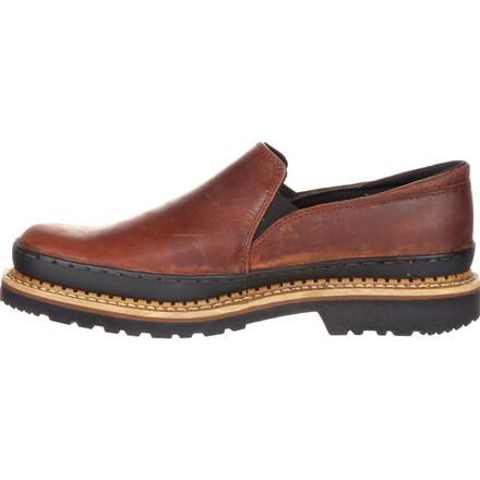 Georgia Giant Men s Twin Gore Brown Leather Slip on Shoe