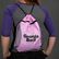 Georgia Boot Logo Pink Drawstring Bag, , large