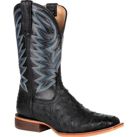 DDB0273 Durango Premium Exotic Full Quill Ostrich Black Western Boot
