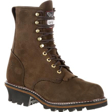 Georgia Boot Brown 8 in Logger Work Boot style GB0085IA