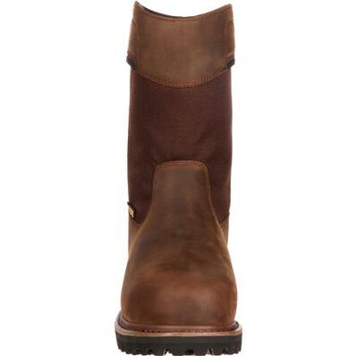 Georgia Boot Hammer Waterproof Internal Met-Guard Steel Toe Pull-On Work Boot, , large