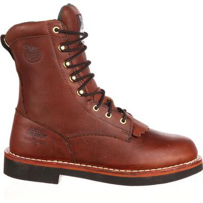 Georgia Boot: Men's Farm & Ranch Brown Lacer Work Boots