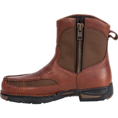 pull on work boots with zipper