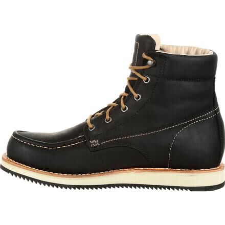 Georgia Boot Small Batch Black Leather Wedge Boot