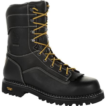 Composite toe black work boots top