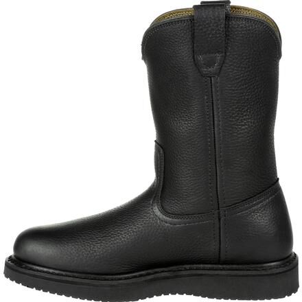 GB00363 Georgia Boot Black Wedge Pull On Work Boot