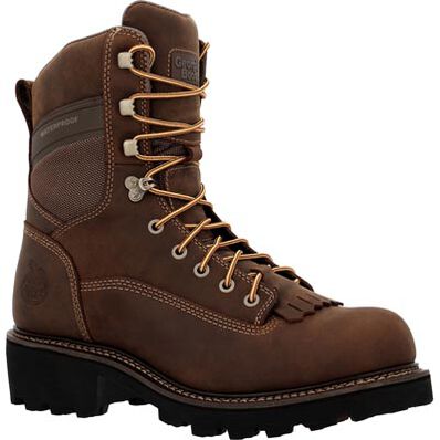 Georgia Boot Core37 9" Scalloped Heel Waterproof Composite Toe Logger Work Boot, , large