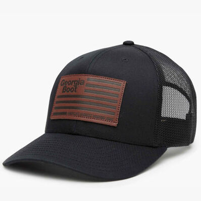Georgia Boot Unisex Leather Patch Trucker Hat, , large