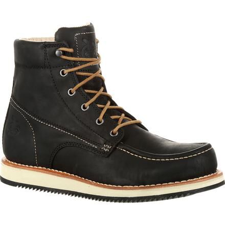 Georgia Boot Small Batch Black Leather Wedge Boot