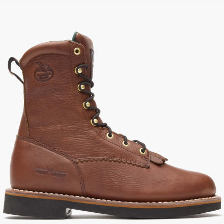 Georgia Boot: Men's Farm & Ranch Brown Lacer Work Boots