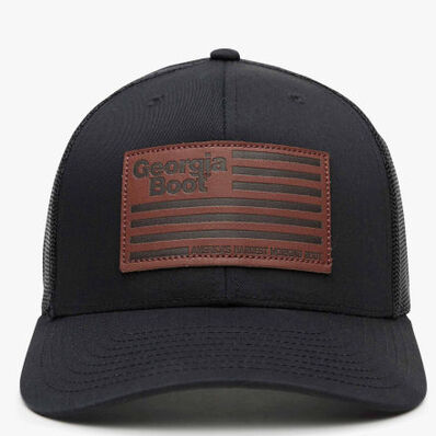 Georgia Boot Unisex Leather Patch Trucker Hat, , large