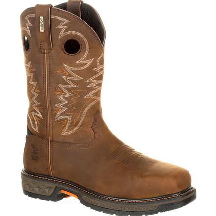 Georgia Boot Men's Brown Carbo-Tec LT Alloy Toe WP EH Pull On Work Boot GB00224 