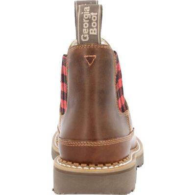 Georgia Boot Women's Red Plaid Chelsea Romeo Shoe, , large