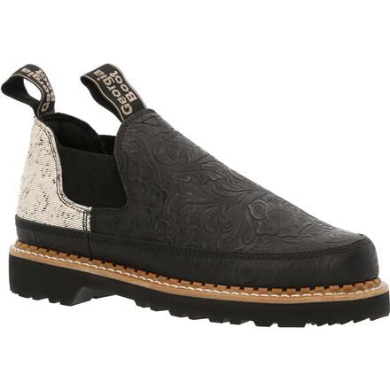 GB00458 Georgia Boot Women s Black and Tweed Romeo Shoe