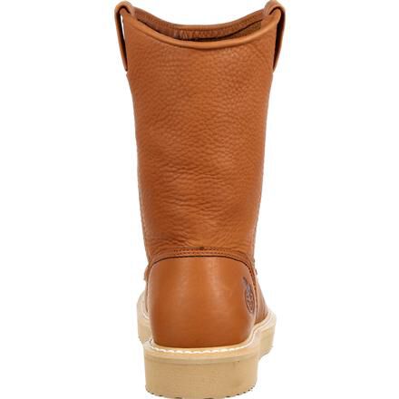 Moc toe pull on work boots top