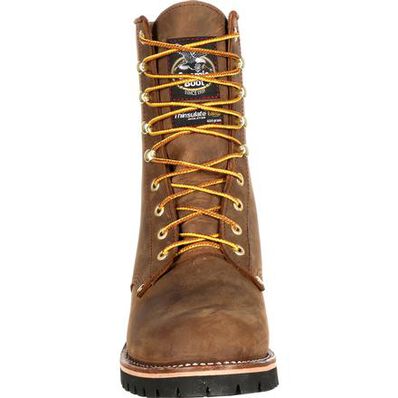 Georgia Boot Steel Toe Waterproof 400G Insulated Logger Work Boot, , large