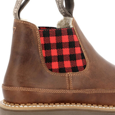 Georgia Boot Women's Red Plaid Chelsea Romeo Shoe, , large