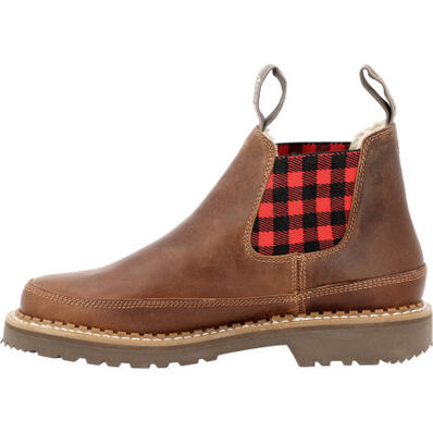 Georgia Boot Women's Red Plaid Chelsea Romeo Shoe, , large