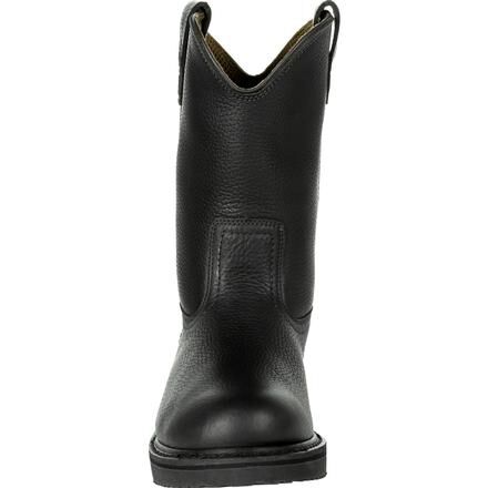 Mens black pull on work boots on sale