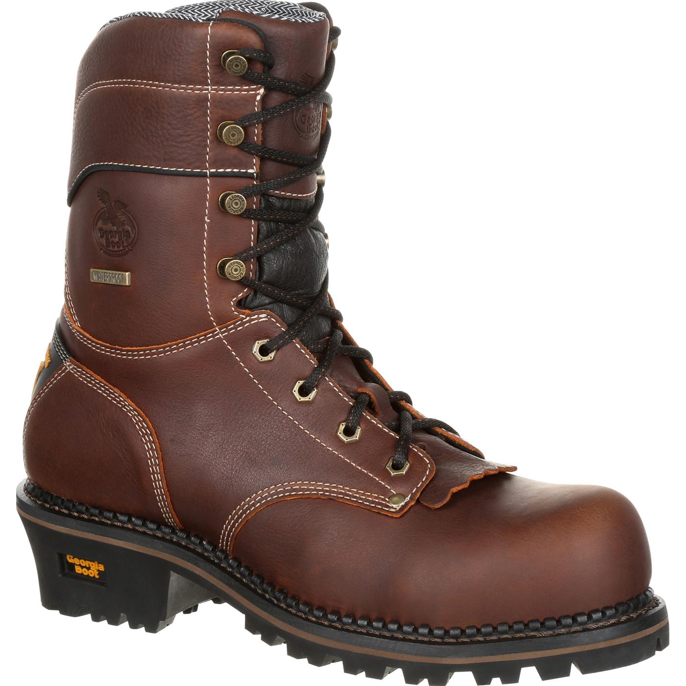 georgia boot amp lt logger low heel waterproof work boot