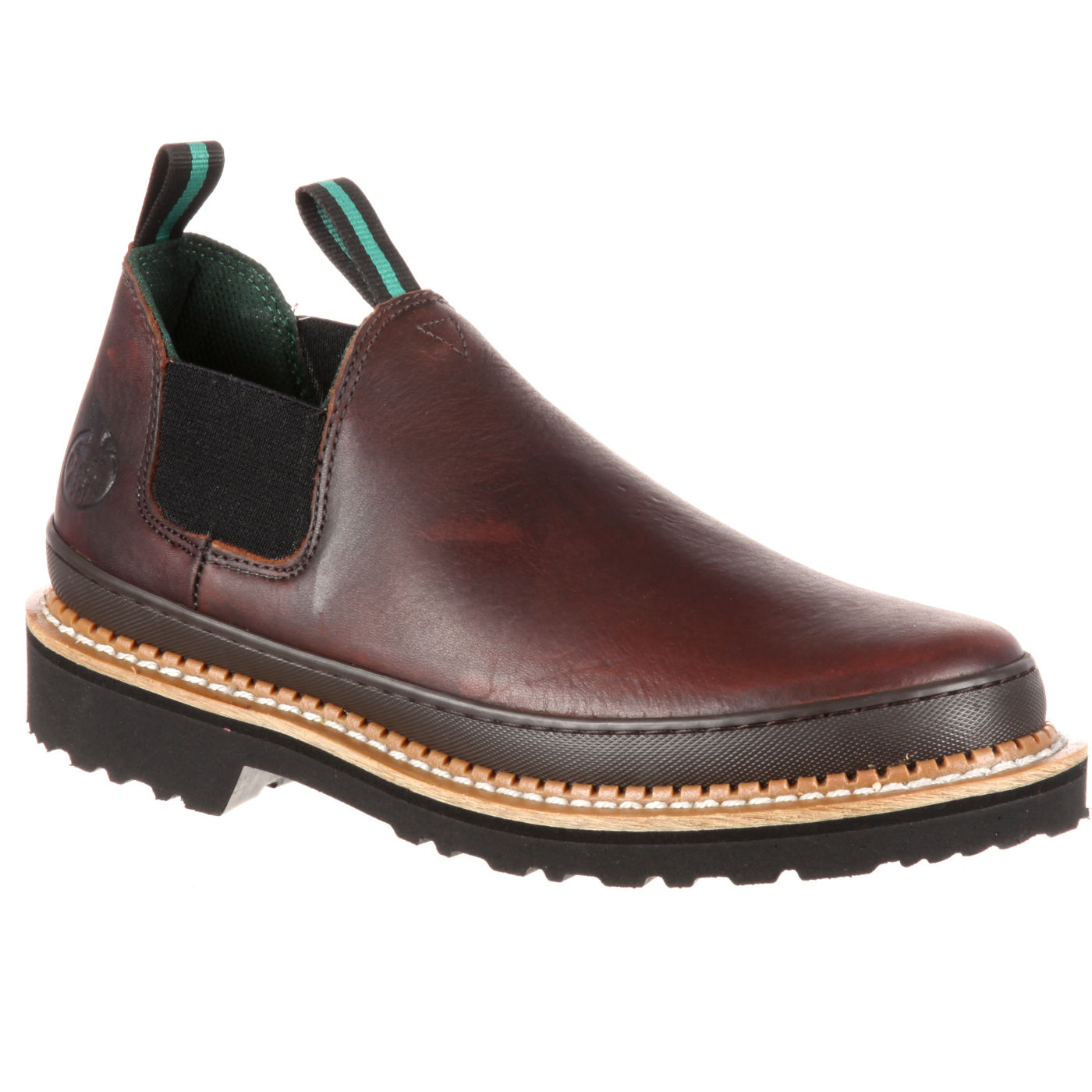 Georgia Giant Romeo: Men's Brown Slip-On Work Shoes - Style #GR262