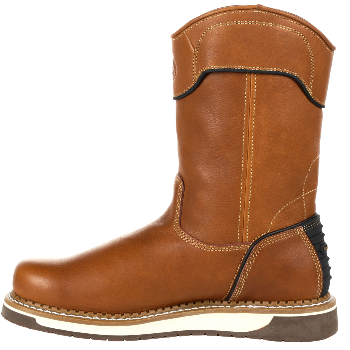 pull on wedge work boots