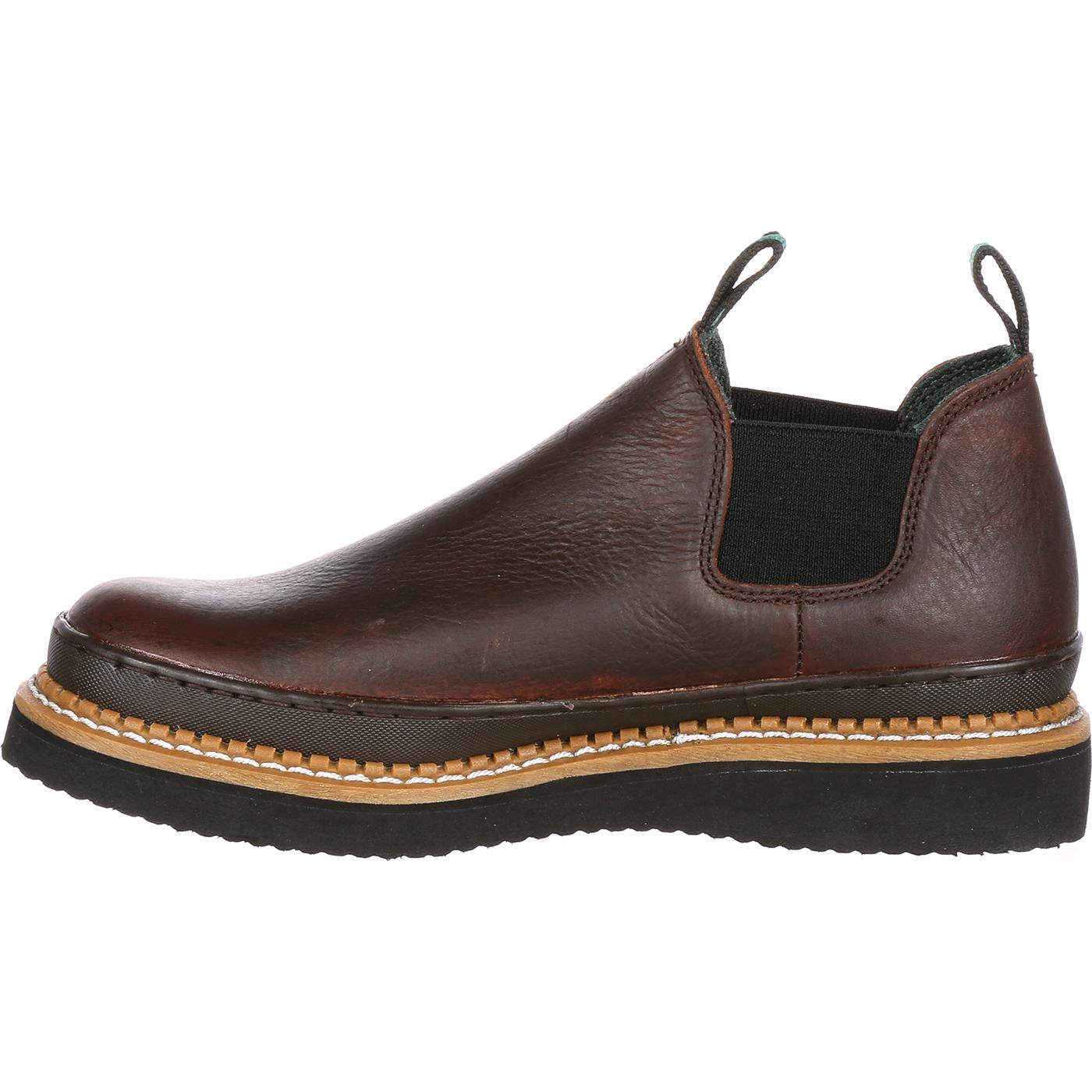 Georgia Giant: Men's Slip-On Brown Leather Romeo Work Shoe