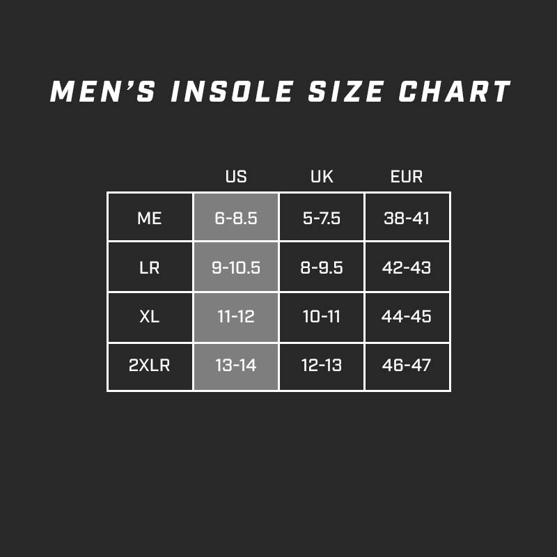 size 41 insole berapa cm